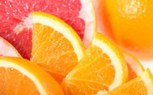Grapefruit and orange slices wallpaper thumb