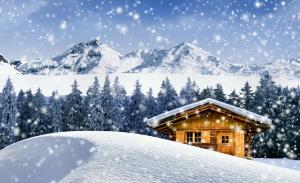 Dream winter cottage wallpaper thumb