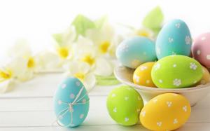 Eggs, Easter, flowers, spring wallpaper thumb