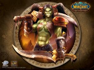 wow female orc game swords video Weapons HD wallpaper thumb