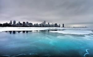 Iced City Lake wallpaper thumb