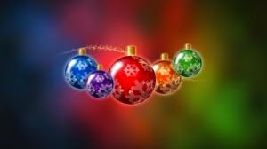 Colored Christmas Balls HD wallpaper thumb