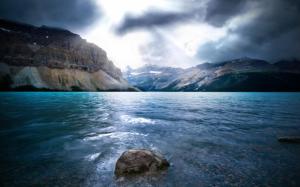 Water Mountains Clouds Landscapes Widescreen Resolutions wallpaper thumb
