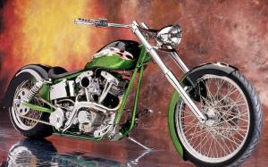 Motorcycle custom green super nice wallpaper thumb