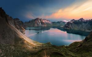 Nature, Landscape, Lake, Mountain, Sunrise, Clouds, Summer, Sky, China wallpaper thumb