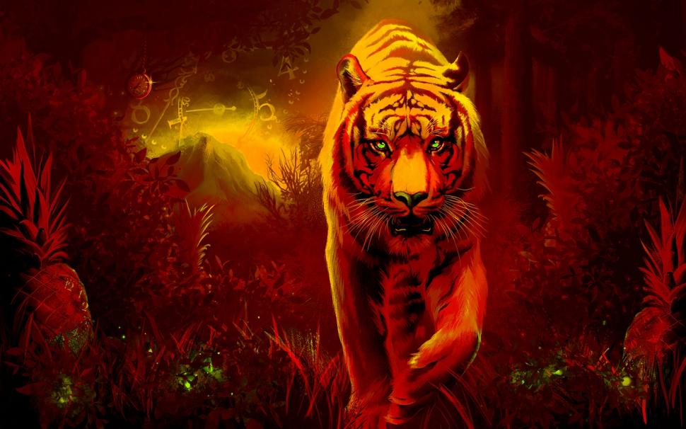 Tiger Drawing HD wallpaper,digital/artwork wallpaper,drawing wallpaper,tiger wallpaper,1440x900 wallpaper