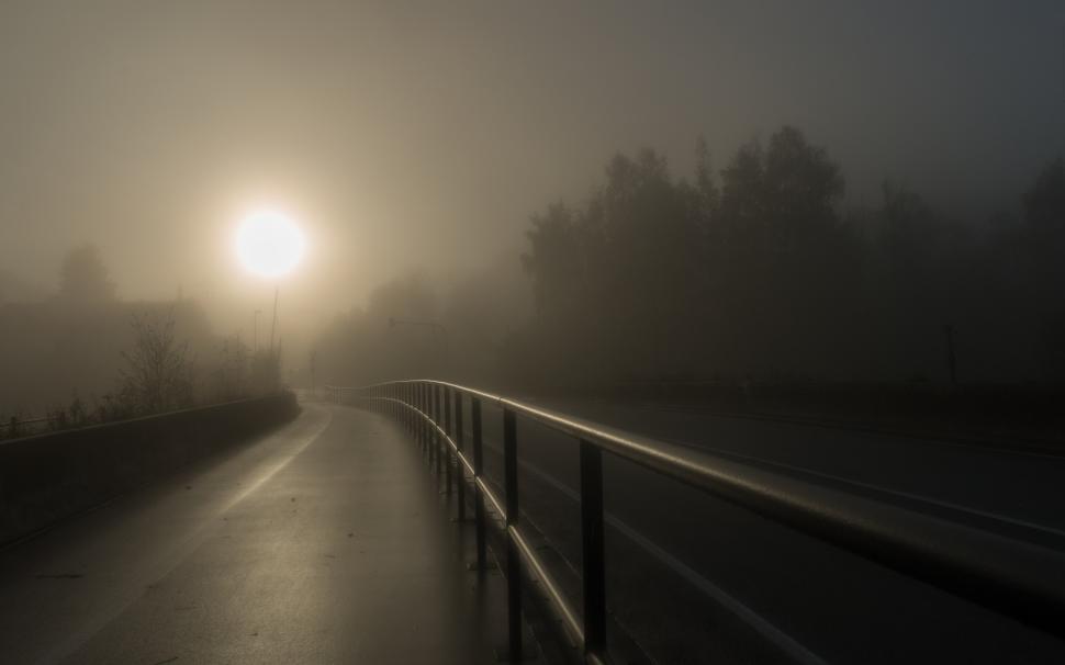 Nature, Landscape, Mist, Walkway, Dark, Highway, Trees, Sunrise, Fence wallpaper,nature HD wallpaper,landscape HD wallpaper,mist HD wallpaper,walkway HD wallpaper,dark HD wallpaper,highway HD wallpaper,trees HD wallpaper,sunrise HD wallpaper,fence HD wallpaper,2500x1563 wallpaper