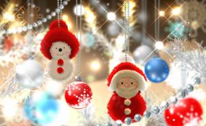 santa claus, snowman, balls, christmas decorations, yarn wallpaper thumb