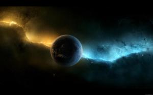 Graphic Earth in space wallpaper thumb