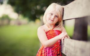 Lovely blonde little girl smile wallpaper thumb
