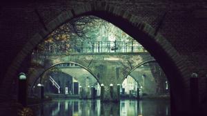 Amsterdam, River, Bicycles, Shadow, Bridge, Photography, Trees wallpaper thumb