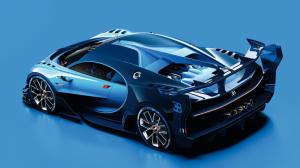 2015 Bugatti Vision Gran Turismo blue supercar side view wallpaper thumb