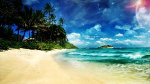 Beach Ocean Tropical Trees Island HD wallpaper thumb