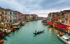 Italy, Venezia, Canal Grande, boats, houses, sea, sky wallpaper thumb