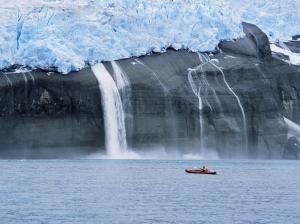 Ice Waterfall Kayak Ocean HD wallpaper thumb