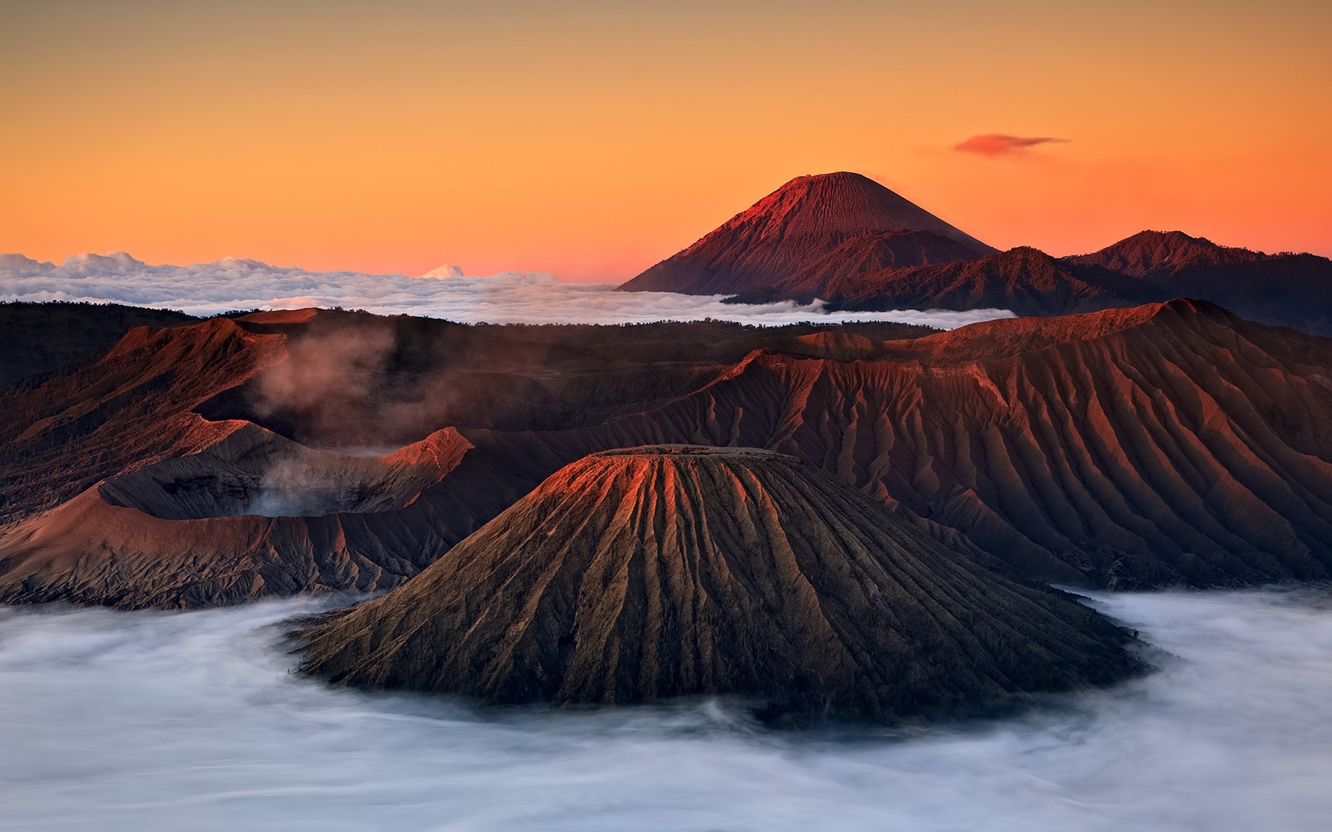 Volcano Landscape Clouds Hd Wallpaper Nature And Landscape