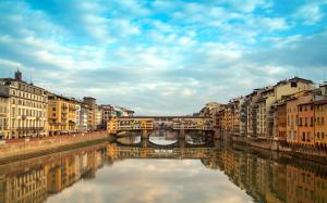 Florence River Canal Buildings Reflection HD wallpaper thumb
