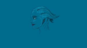 Mass Effect Face Blue HD wallpaper thumb