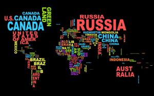 Creative pictures, World Map with text wallpaper thumb