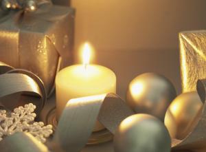 christmas decorations, gifts, candles, holiday, christmas, new year, close-up wallpaper thumb