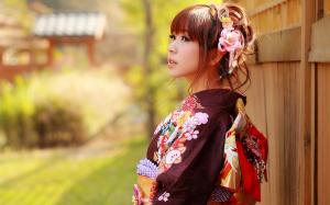 Japanese girl, Asian, kimono clothes wallpaper thumb