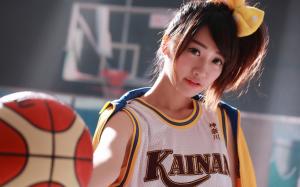 Japanese girl, basketball, sports uniform wallpaper thumb