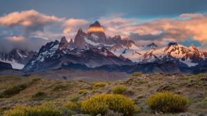 Argentina, Chile, Mount Fitz Roy, mountains, clouds, dusk wallpaper thumb