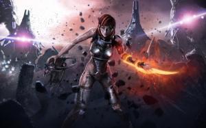 Mass Effect 3, Injured female soldier wallpaper thumb