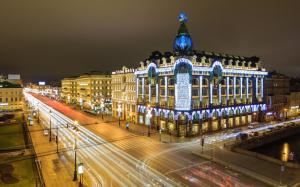 St. Petersburg, Russia, night, lights, houses, buildings, street wallpaper thumb