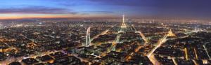 Beautiful Paris city night, lights, houses, Eiffel Tower wallpaper thumb
