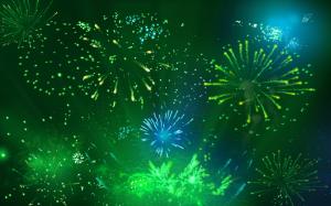Green Fireworks 2 HD wallpaper thumb