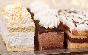 Three kinds cakes, cake, cream wallpaper thumb