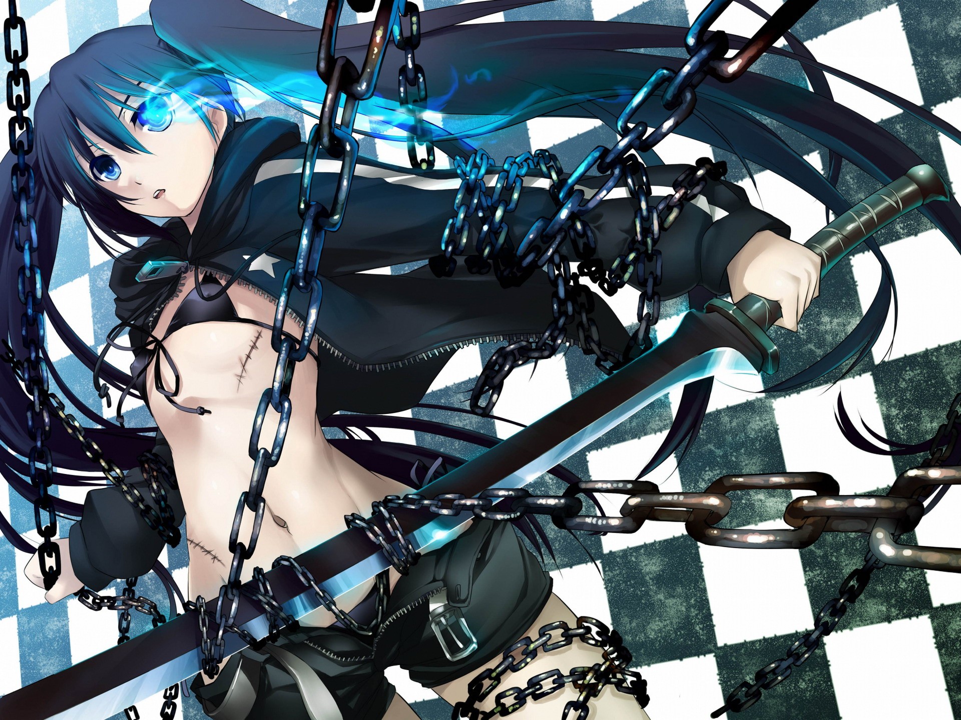 Anime Girl, Chains, Sword, Eyes, Anime wallpaper | anime | Wallpaper Better