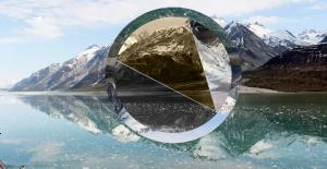 Nature, Mountain, Snow, Hill, Polyscape, Water, Lake, Reflection, Photo Manipulation, Snowy Peak wallpaper thumb