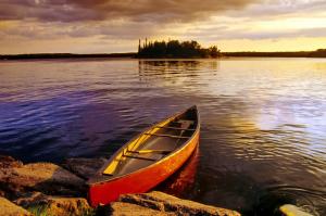 Canoe In Canadian Lake wallpaper thumb