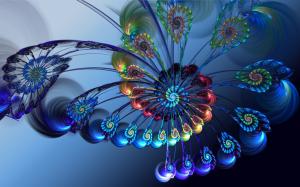 3D abstract feathers wallpaper thumb
