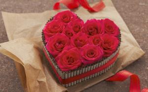 Heart Shaped Box With Roses wallpaper thumb