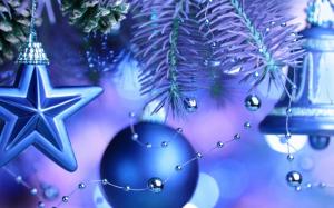 Cool Blue Christmas Ornaments wallpaper thumb