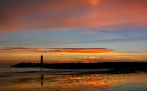 Lighthouse at sunset wallpaper thumb