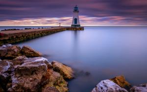 Canada, lake Ontario, Port Dalhousie, lighthouse, dawn wallpaper thumb