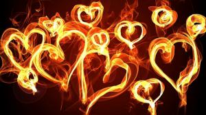 Abstraction of love hearts fire wallpaper thumb