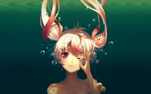 Anime Girls, Underwater, Bubbles wallpaper thumb
