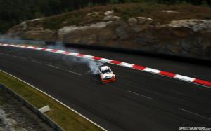 BMW Drift Smoke Race Track Motion Blur HD wallpaper thumb