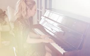 Emily Kinney Playing Piano wallpaper thumb