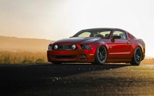 Ford Mustang GT red muscle car wallpaper thumb