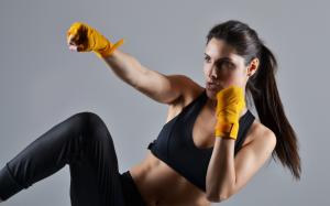 Martial arts, pose, girl, sports wallpaper thumb