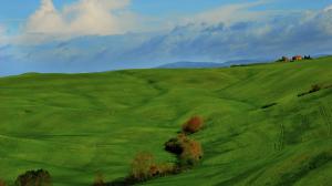 Nature, Landscape, Clouds, Hill, Italy, Tuscany, Grass, Field, Trees, House, Green wallpaper thumb