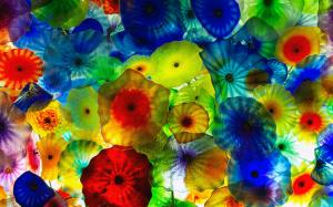 Colorful glass flowers wallpaper thumb