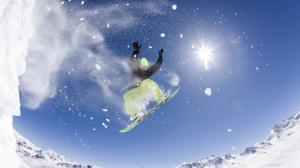 Snowboard Snowboarding Jump Snow Winter Stop Action Sunlight HD wallpaper thumb
