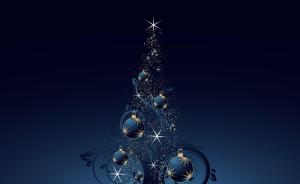 christmas tree, star, toys, balls, glow wallpaper thumb